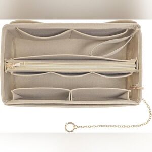 Purse Organizer Insert Handbag Organizer Zipper Tote Shaper with Cup Holder